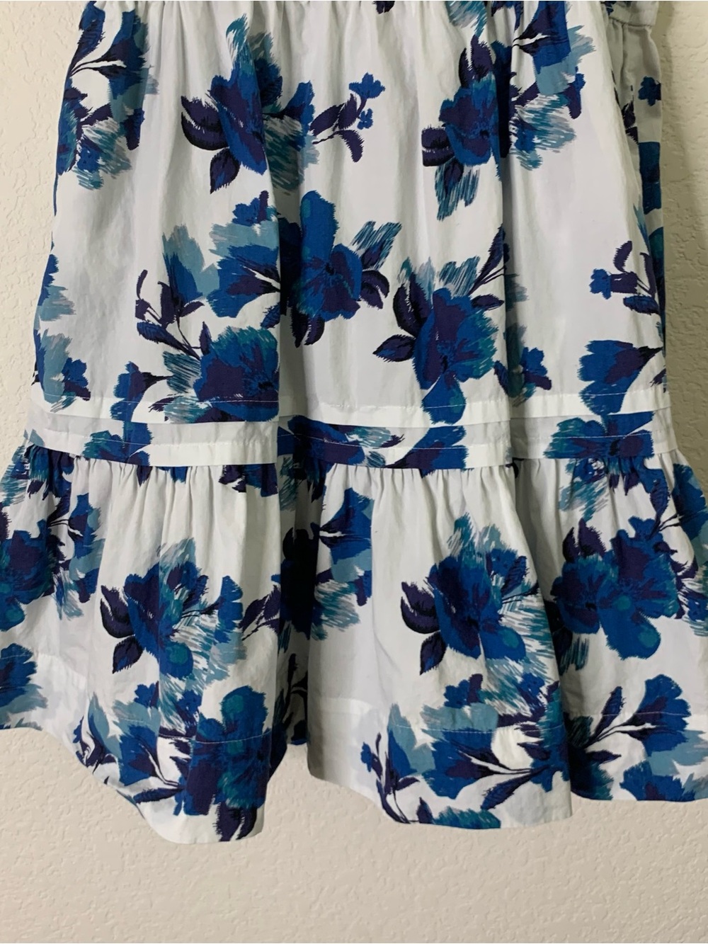 Anthropologie The Somerset Blue Floral Cotton Mini Dress Size Large - Picture 3 of 11